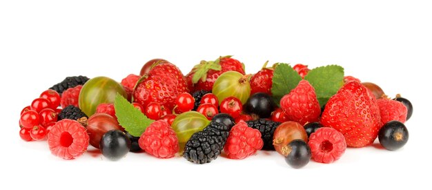 Ripe berries isolated on white