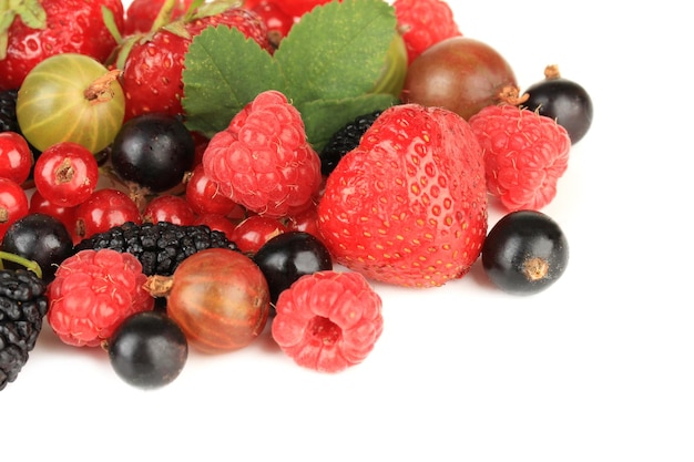 Ripe berries isolated on white