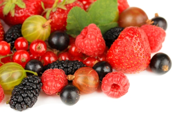 Ripe berries isolated on white