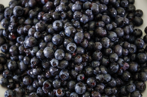 Ripe blueberries close up