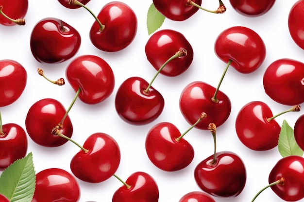 Ripe bright cherry on white background