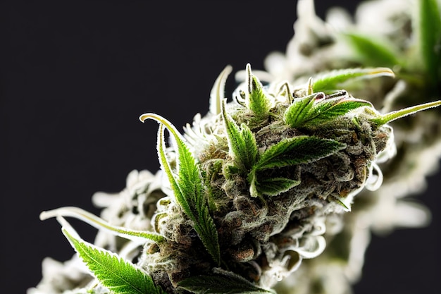 Созревшие цветочные бутоны каннабиса и урожай сорняков для легального использования КБД в рекреационных целях марихуана сушеная конопля
