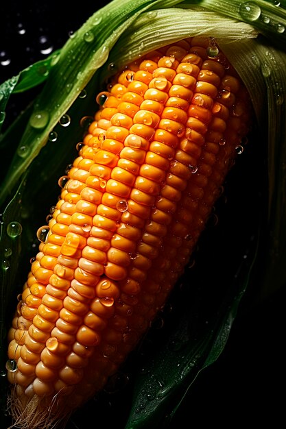 A ripe corn harvest Selective focus Food