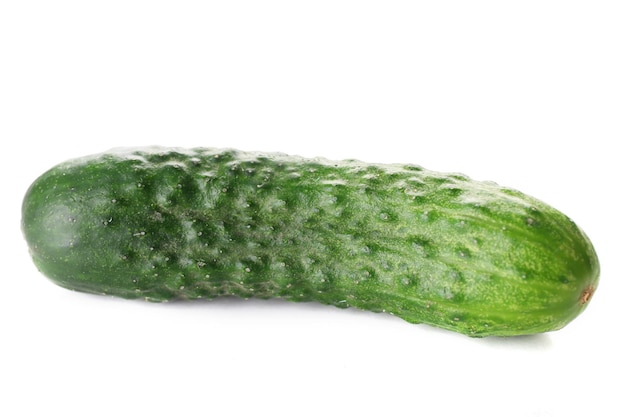 Ripe cucumber isolated on white