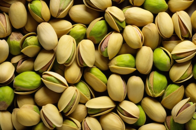 Ripe delicious pistachios background