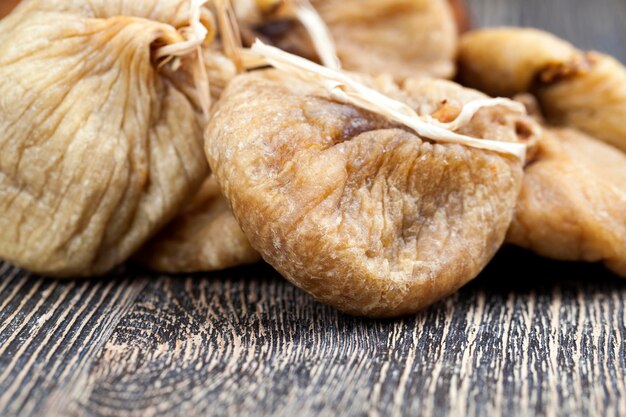 Ripe dried figs with a large number of seeds