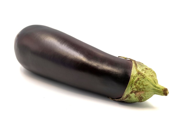 Ripe eggplant Fresh eggplants isolated on white background Organic food close up