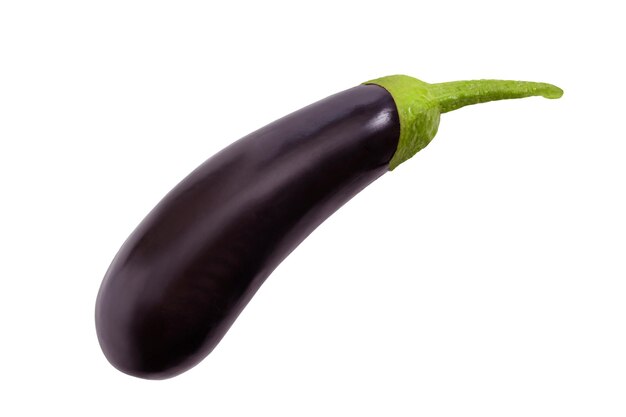 Photo ripe eggplant on white isolated on white background