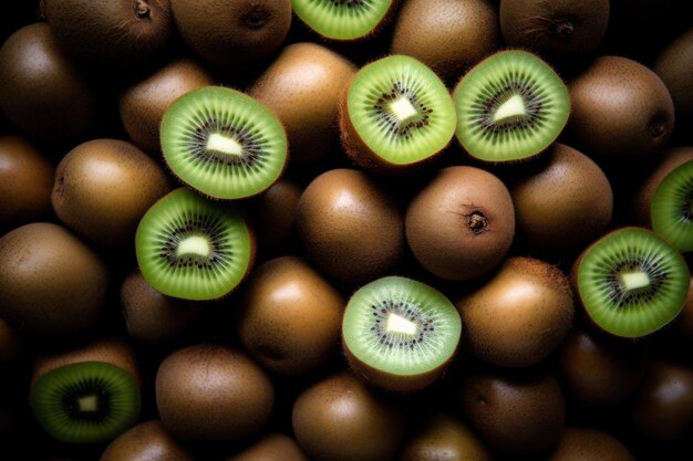 Ripe and fresh kiwi healthy fruit background