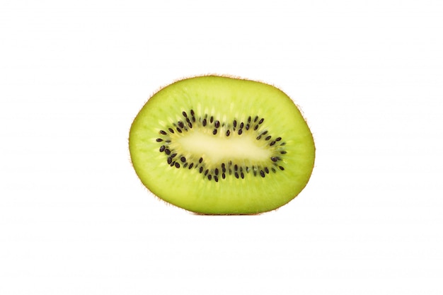 Ripe fresh kiwi isolated on white surface