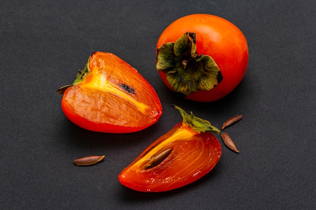 Ripe fresh persimmons