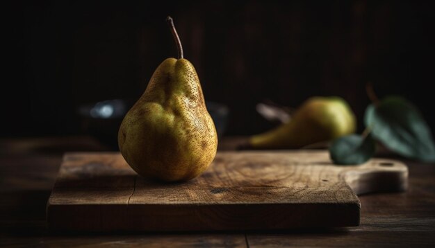 Ripe fruit on rustic table fresh from nature organic agriculture generated by artificial intelligence