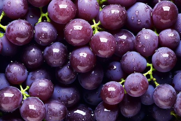 Photo ripe grapes texture generative ai