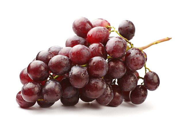 Ripe grapes on a white background