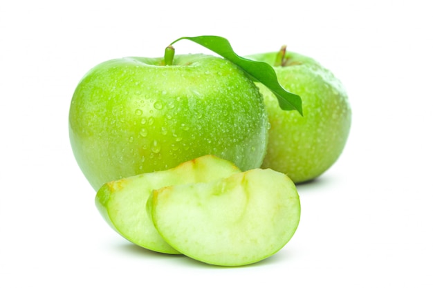 Ripe green apple isolated