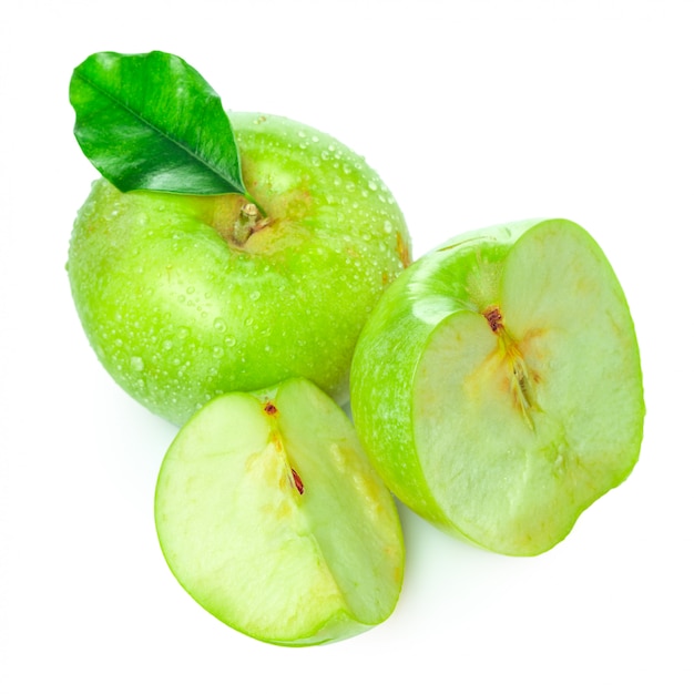 Ripe green apple isolated