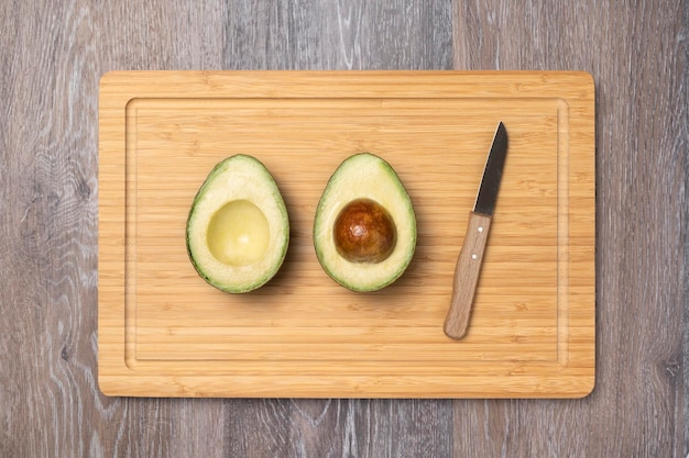 Ripe haas avocados on cutting board