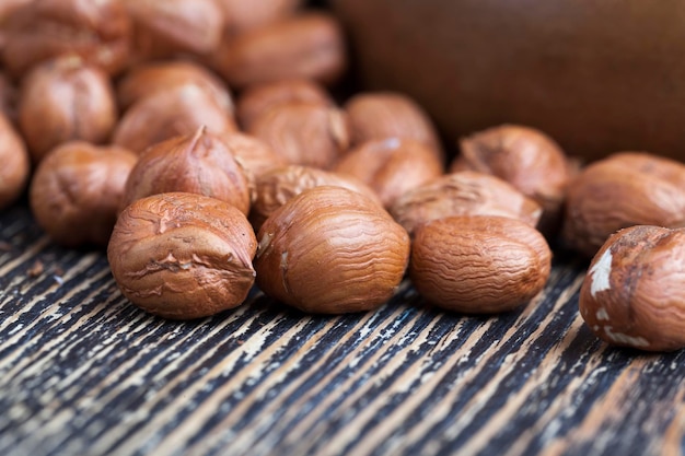 Ripe hazelnuts ready for eating hazelnuts peeled from the shell