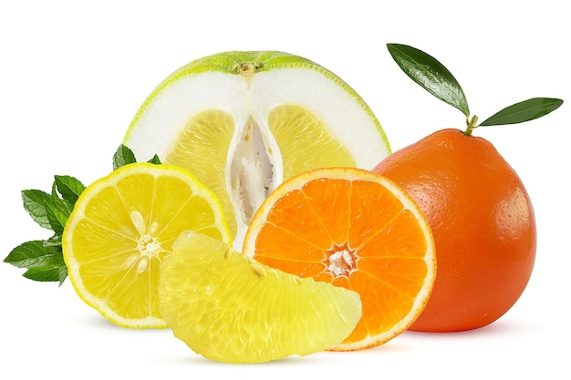 Ripe and juicy citrus fruits