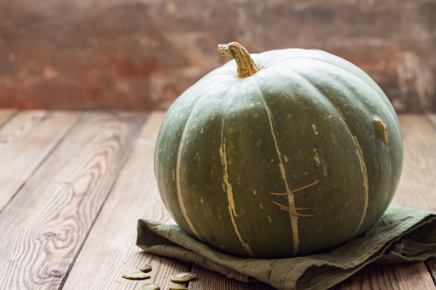 Ripe juicy green pumpkin