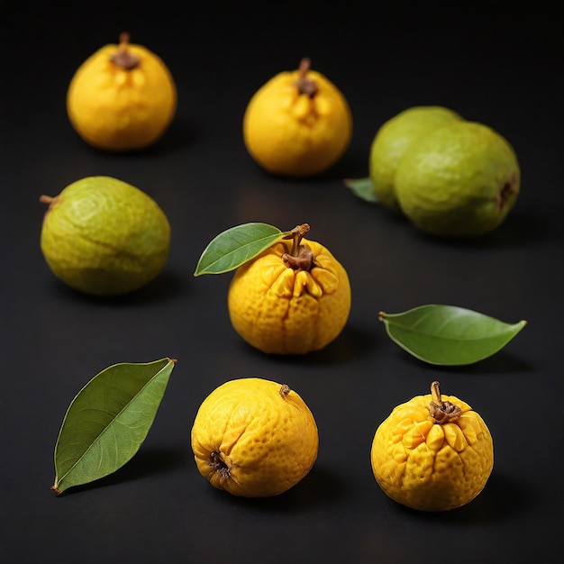 Ripe Kiwi Fruit on Black Background