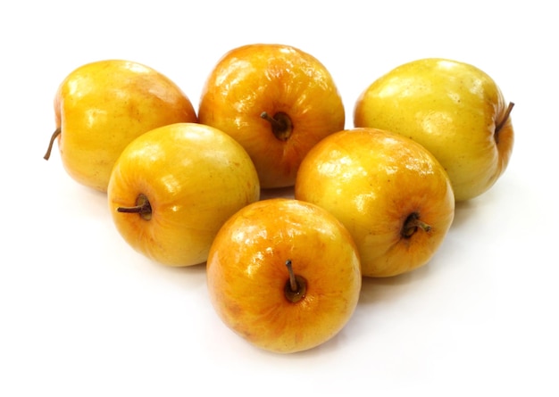 Ripe Kul of jujube fruit over white background