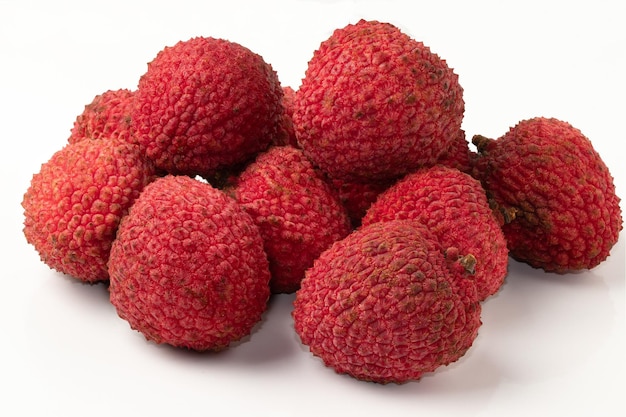 Ripe lychee isolated on white background