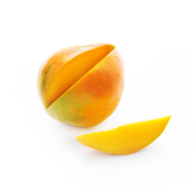 Ripe mango isolated, close-up