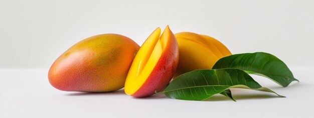 ripe mango on white background Generative AI