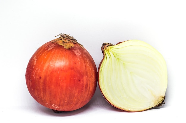 Ripe onion isolated on a white background Spice Herbs Food 