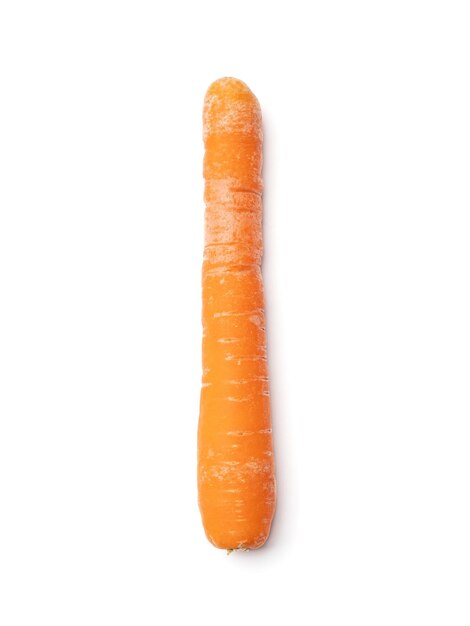 Ripe orange carrot isolated on white background