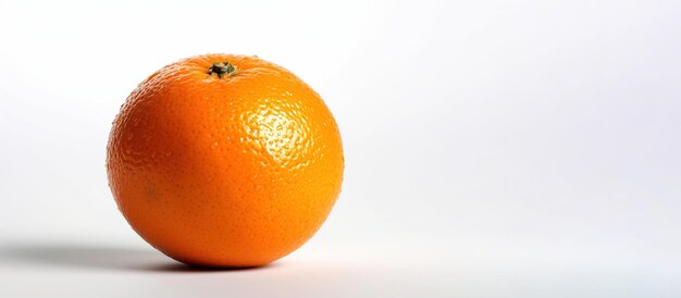 A ripe orange fruit highlighted on a white background with space for text Generative AI illustration