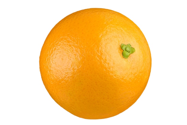 Ripe orange isolated on white background Clipping Path. Full depth of field