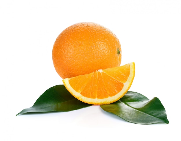 Ripe orange isolated on white background