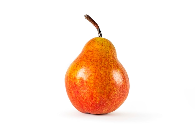 Ripe orange pear isolated on white background