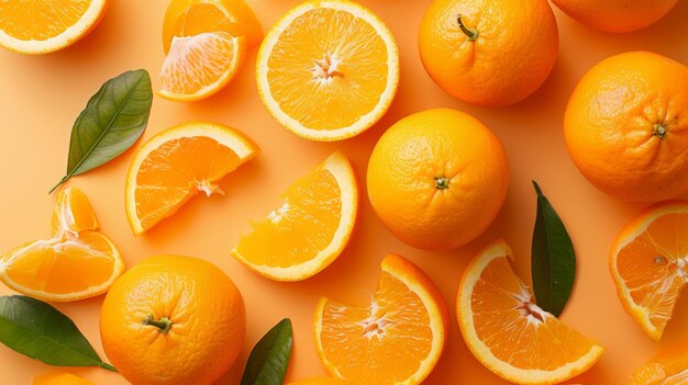 A ripe orange surrounded by some orange slices