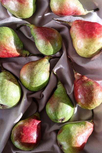 Ripe and organic pears on the table