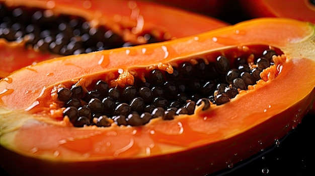 Ripe papaya closeup