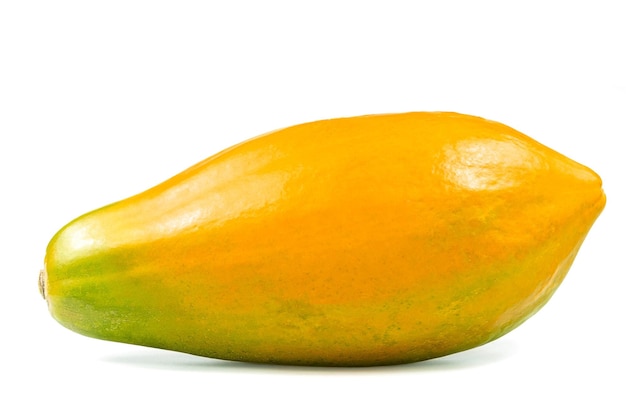 Ripe papaya fruit isolated on white background full depth of field