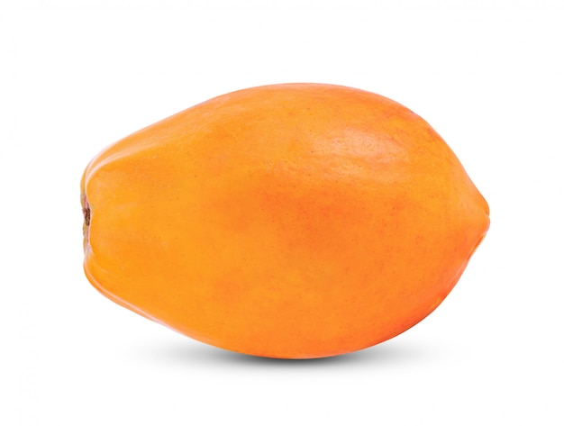Ripe papaya isolated on white background. full depth of field