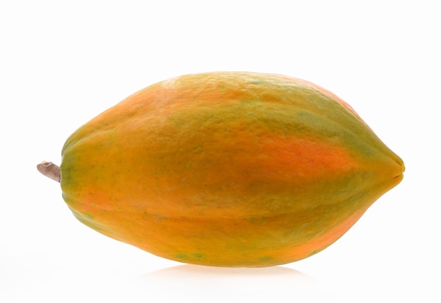 Ripe papaya isolated on white background