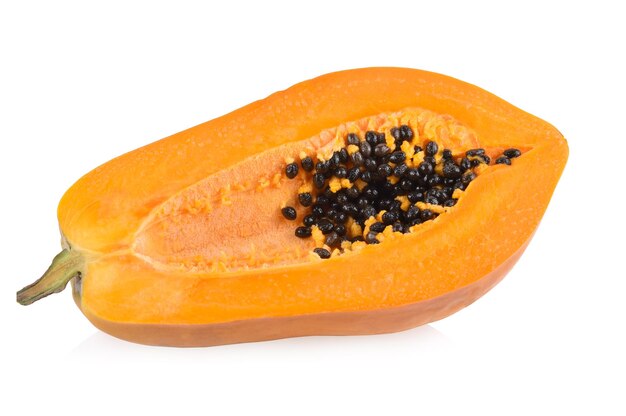 ripe papaya isolated on white background