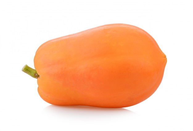 Ripe papaya isolated on the white background