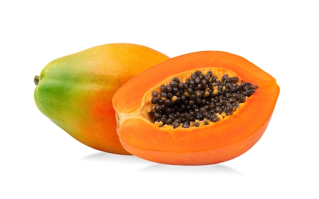 Ripe papaya isolated