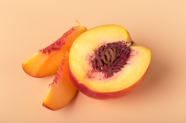 Ripe peach slices