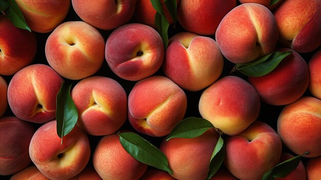 Photo ripe peaches on wooden background