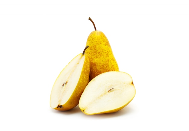 Ripe pears isolated