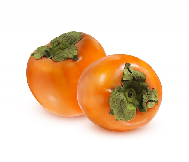 Ripe persimmon isolated