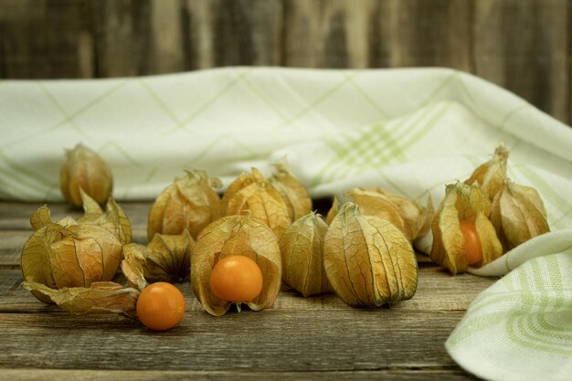 Ripe physalis berries medicinal and useful fruits of physalis