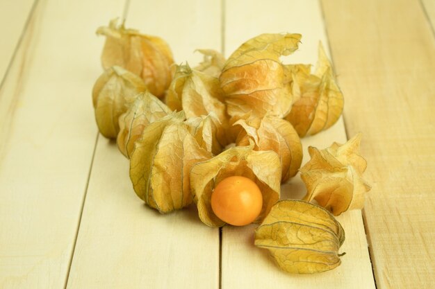 Ripe physalis berries medicinal and useful fruits of physalis